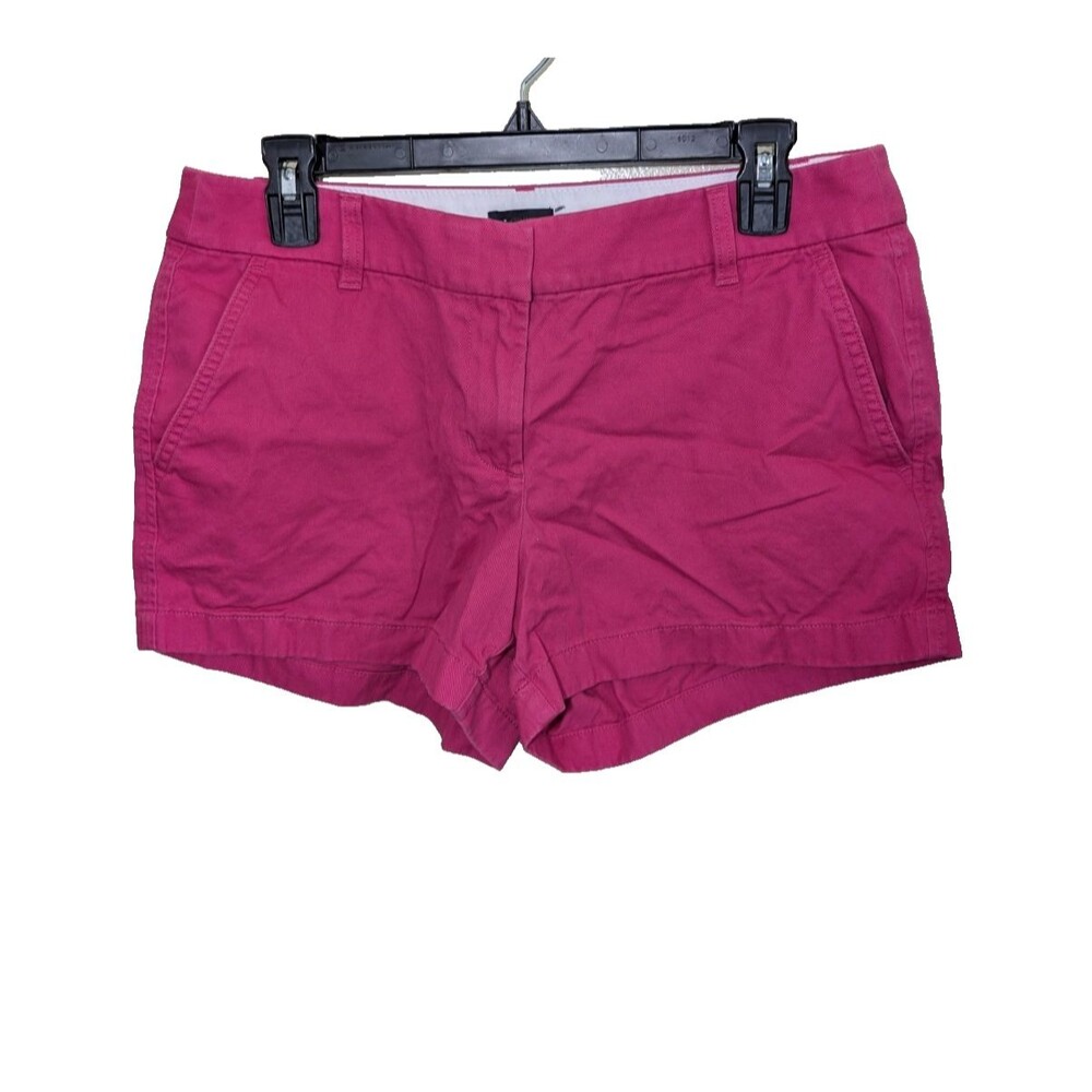 J. Crew Women Short 3.5" Solid Chino Pink Mid Rise Size 8